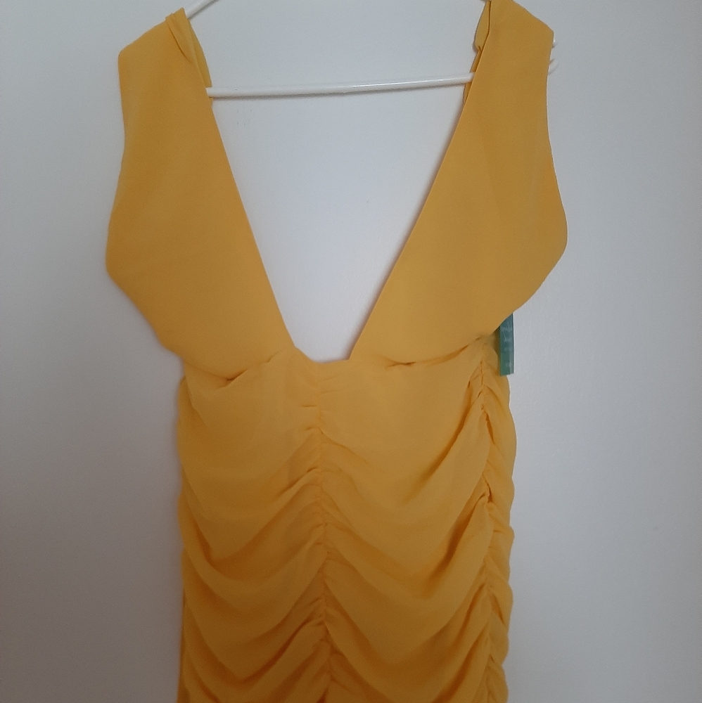 Forever 21 Contemporary Yellow Woven Halter neck